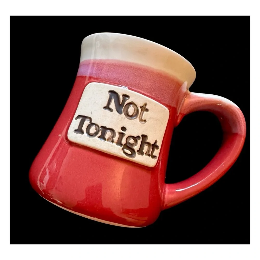 Vintage “Tonight / Not Tonight” Reversible Pottery Coffee Mug. - Picture 9 of 9